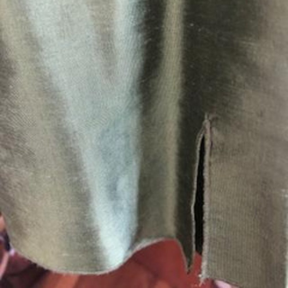 Allison Taylor, Size Large, Sage Green, Long Sleeve, Dupioni Silk Blouse - Picture 5 of 8